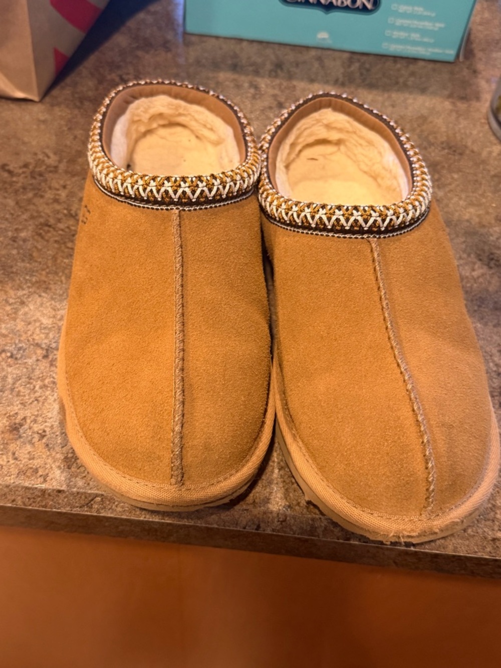 UGG Cozy Suede Slip-On Slippers in Chestnut